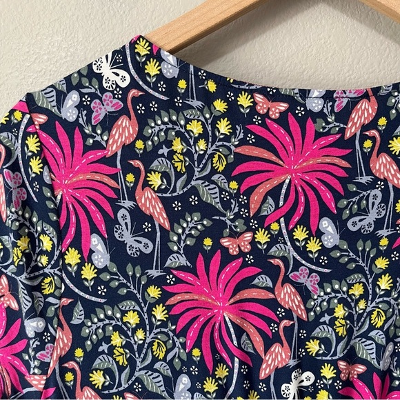 Boden Short Sleeve Amelia Jersey Dress Tropical Charm Print Size US 10 Long NEW - Picture 10 of 14